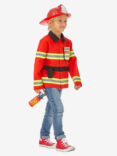 Disfarce de bombeiro Vermelho medio liso com motivo 