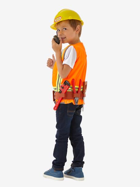 Disfarce de pedreiro com acessórios Laranja medio liso com motivo 
