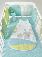 Contorno de berço modulável, tema Sonhos suaves Branco/verde/azul 