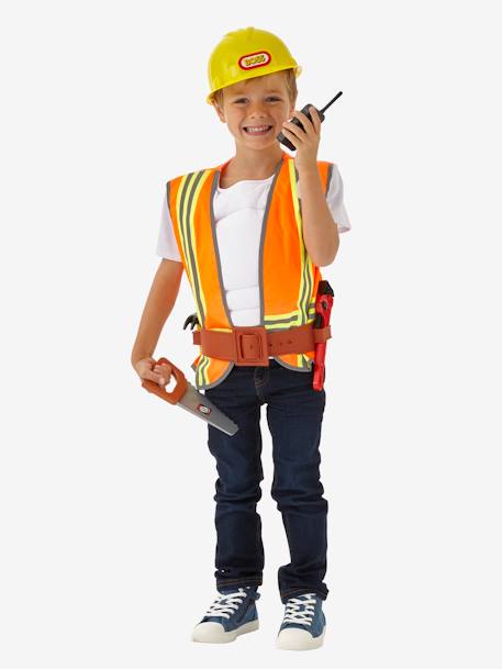 Disfarce de pedreiro com acessórios Laranja medio liso com motivo 