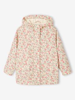Menina 2-14 anos-Casacos, blusões-Impermeável estampado, com capuz, para menina