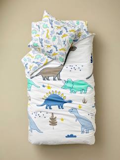 Têxtil-lar e Decoração-Roupa de cama criança-Conjunto com capa de edredon + fronha de almofada, para criança, tema Dinomania