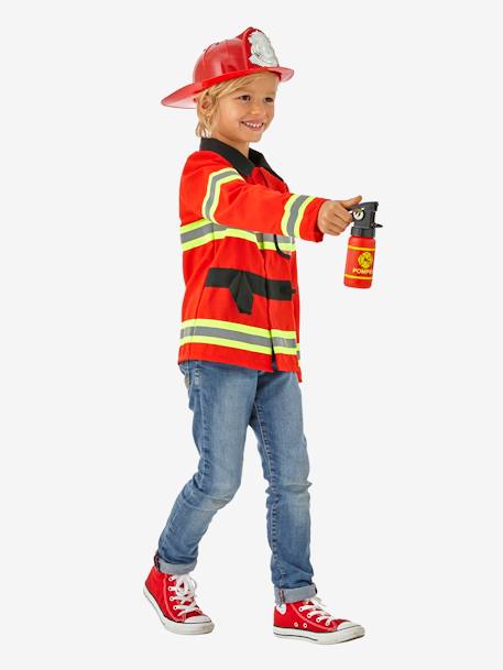 Disfarce de bombeiro Vermelho medio liso com motivo 