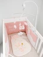 Contorno de berço, tema Magia Rosa estampado 
