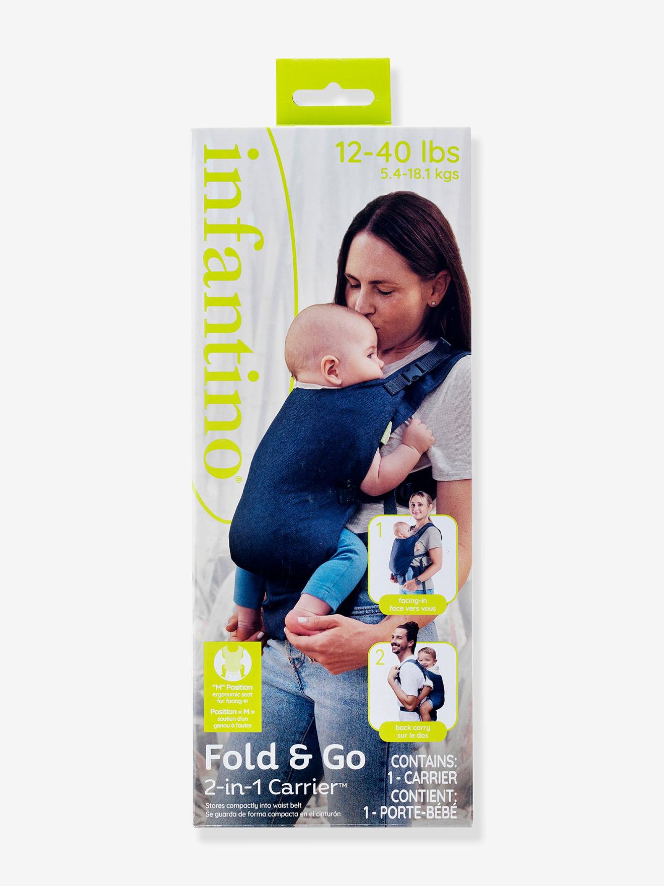 Porta-bebé nómada Fold n O - INFANTINO cinzento