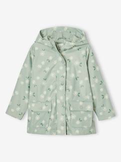 Menina 2-14 anos-Casacos, blusões-Impermeável estampado, com capuz, para menina