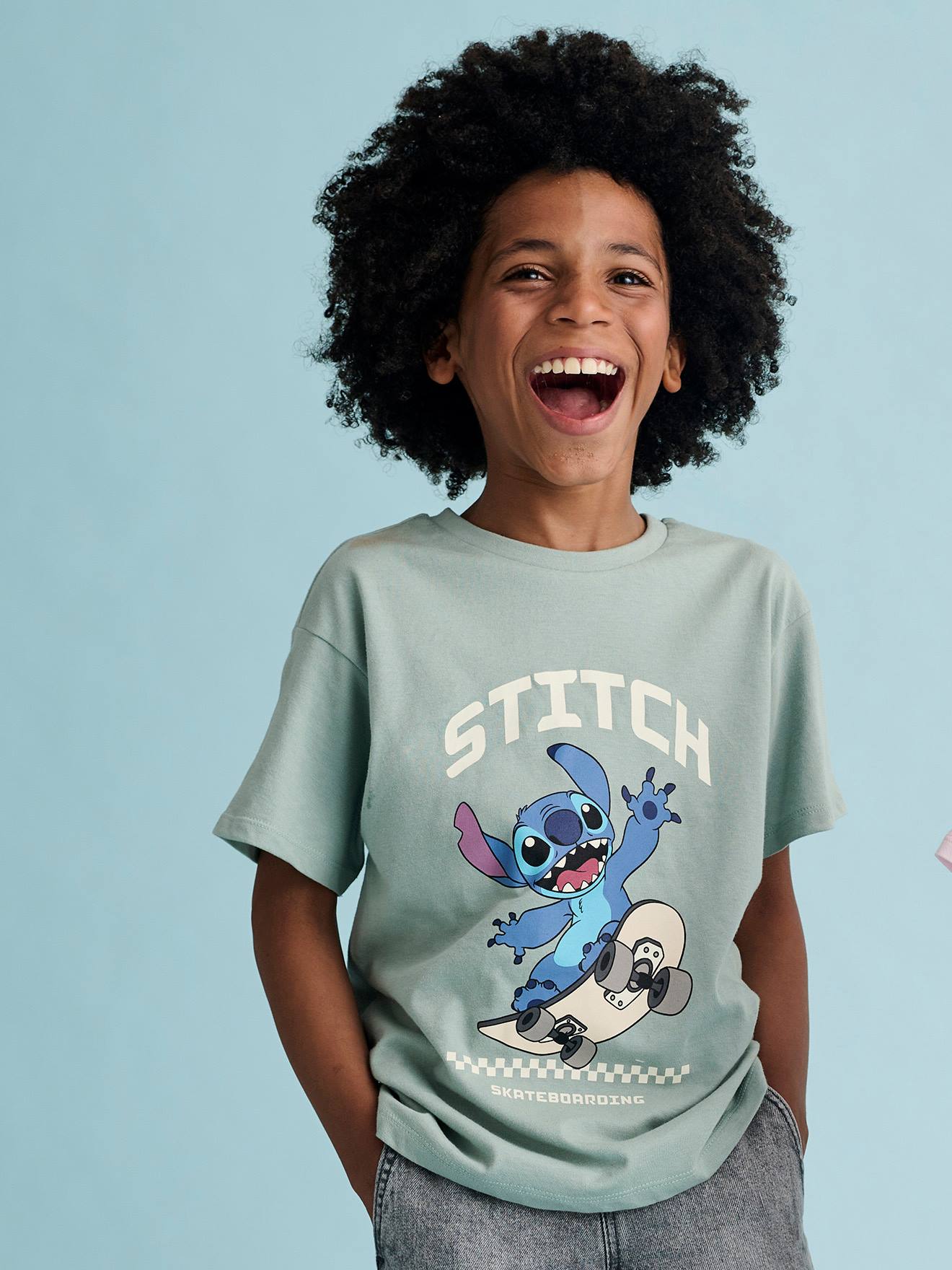 T-shirt para criança, Disney® Lilo e Stitch azul-acinzentado