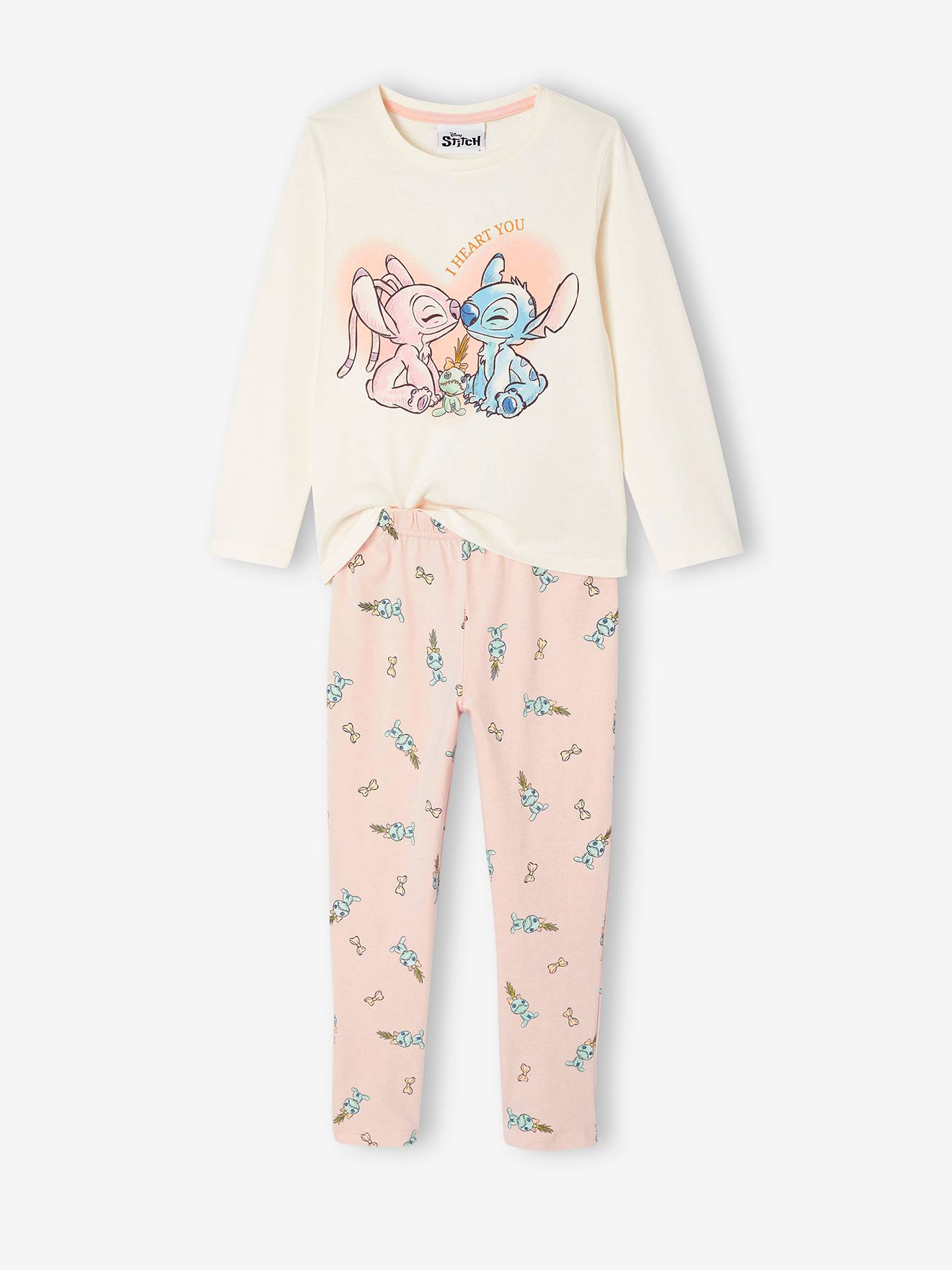 Pijama Disney® Stitch & Angel rosa-pálido