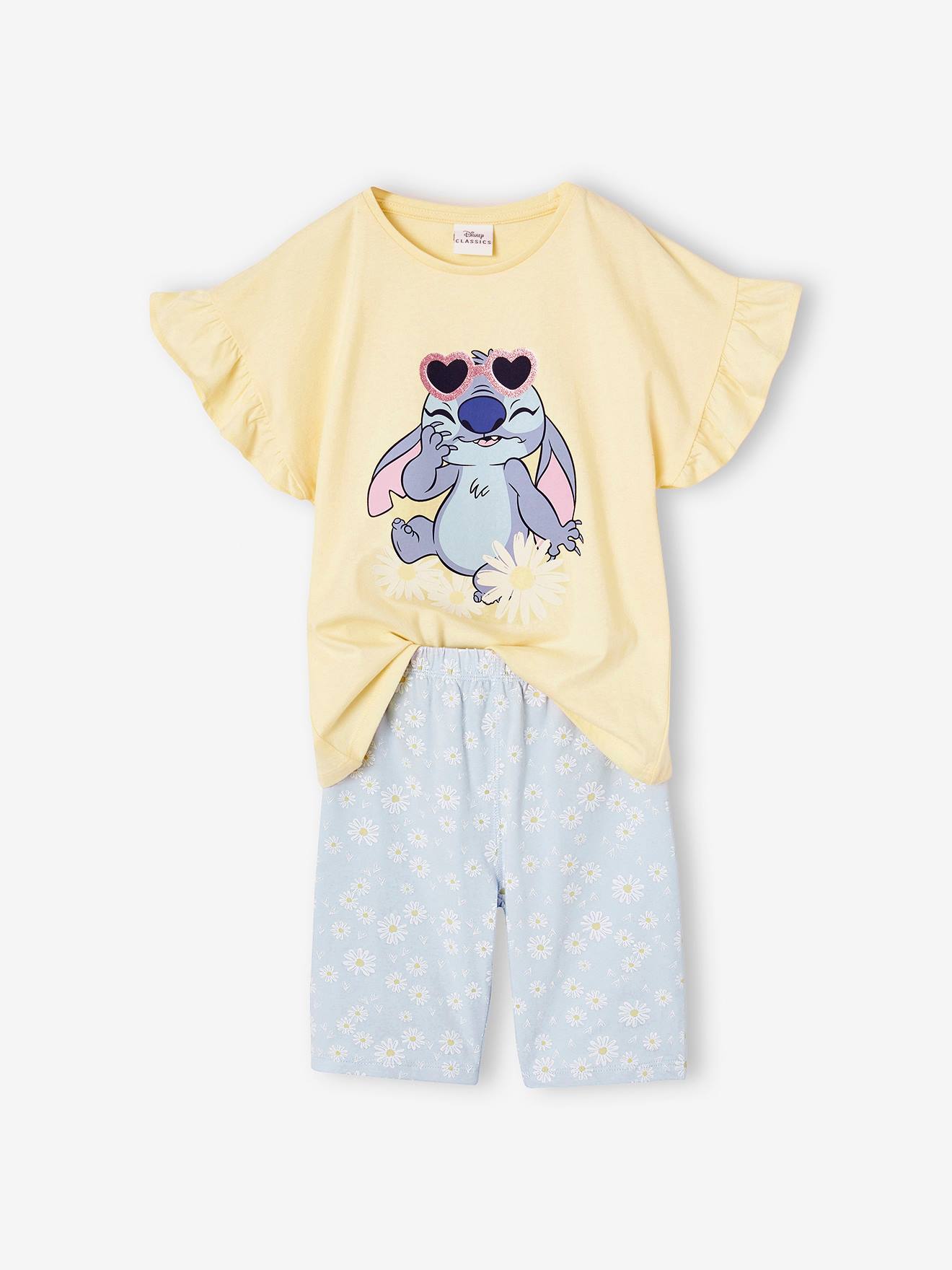 Conjunto t-shirt + calções justos, Disney® Stitch   amarelo-pastel