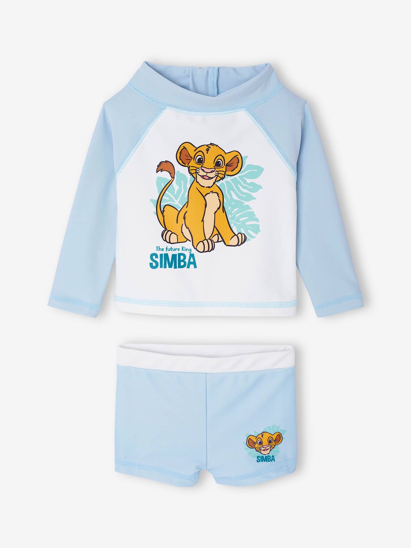 Conjunto de banho para bebé, Simba camisola anti-UV + calções Disney® Rei Leão azul-céu