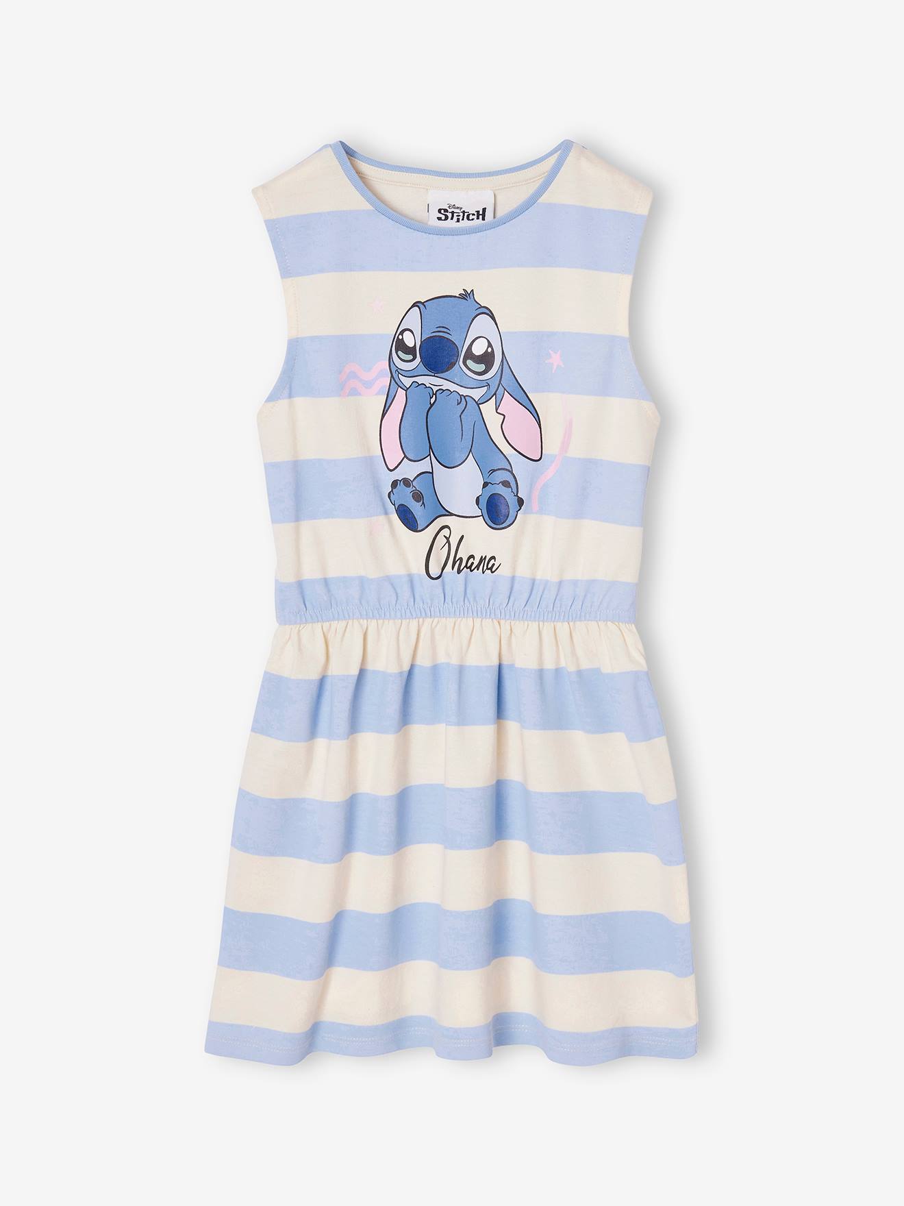 Vestido às riscas, Disney® Stitch azul-céu