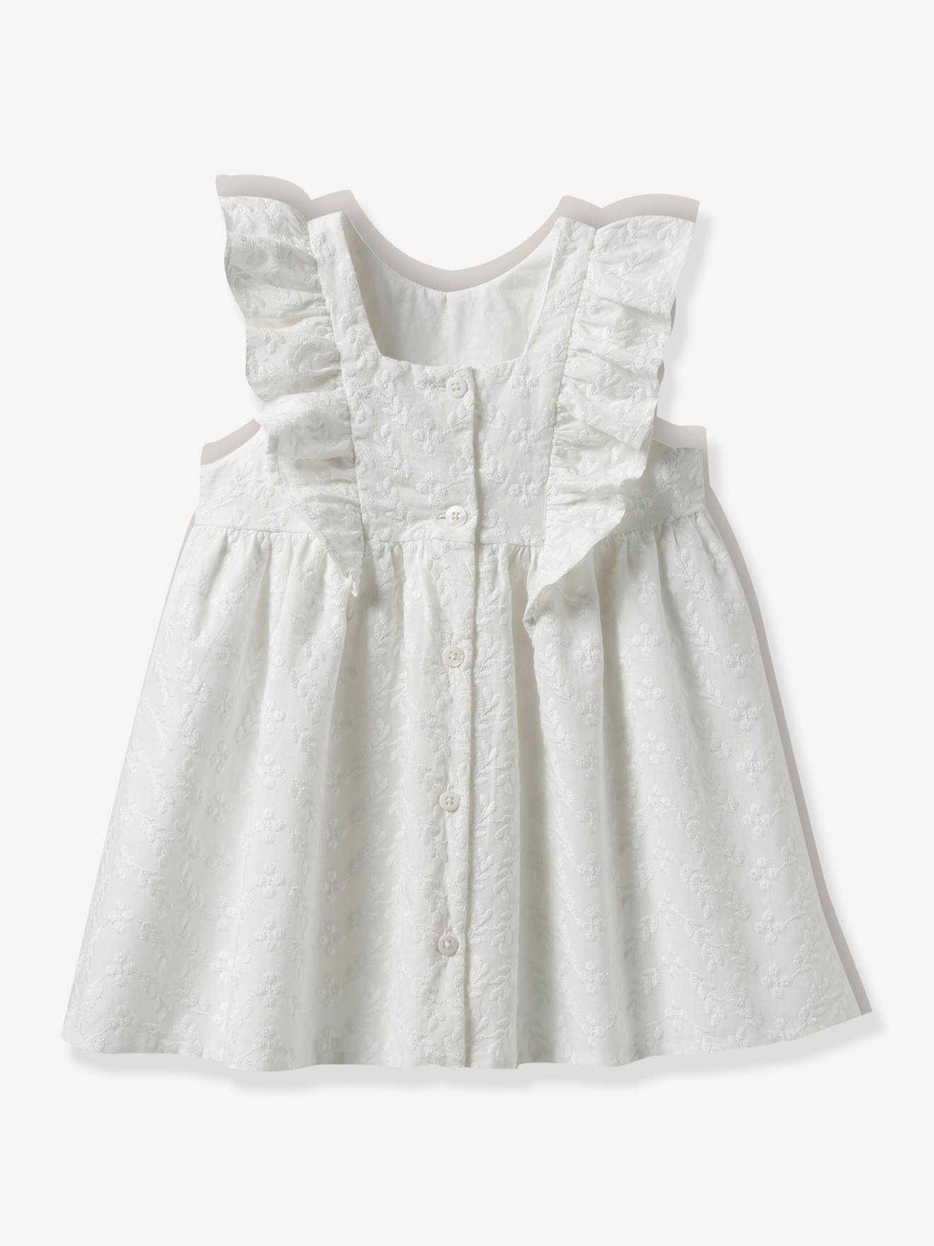 Vestido bordado para menina, Sarah - cerimónia Pluma - CYRILLUS cru