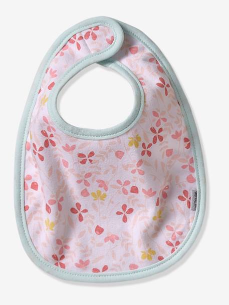 Lote de 7 babetes, para recém-nascido Cru e cinzento+Multicolor+Vermelho escuro liso 