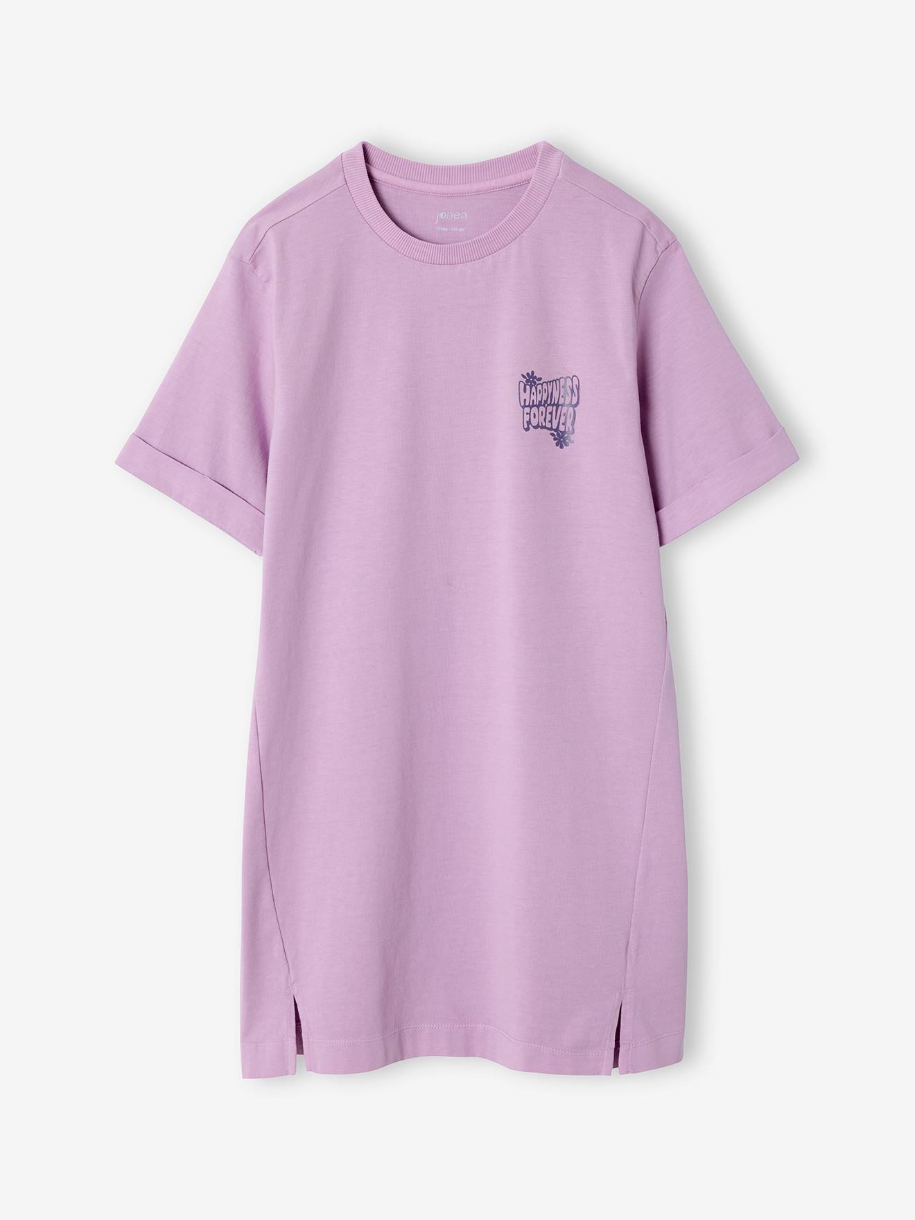 Vestido estilo t-shirt oversize, para menina, JONEN violeta