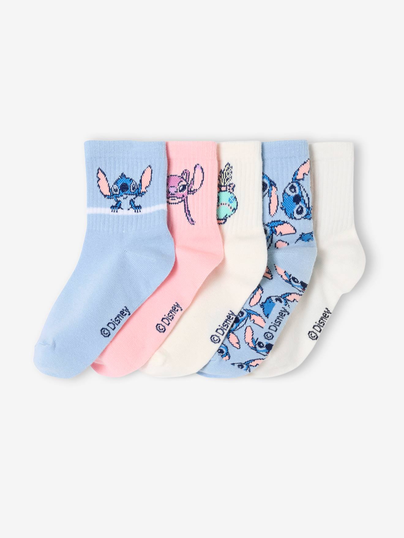 Lote de 5 pares de meias Disney®, Lilo & Stitch azul-céu
