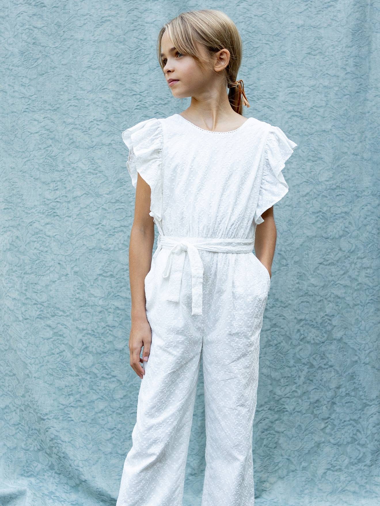 Macacão para menina, Suzanne - cerimónia Pluma, da CYRILLUS cru