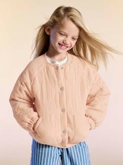 Menina 2-14 anos-Casacos, blusões-Blusão acolchoado estilo bomber em gaze de algodão, para menina