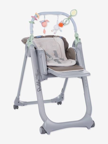 Cadeira alta evolutiva Polly Magic Relax, da CHICCO Bege medio liso+Cinzento medio liso+Vermelho medio liso 