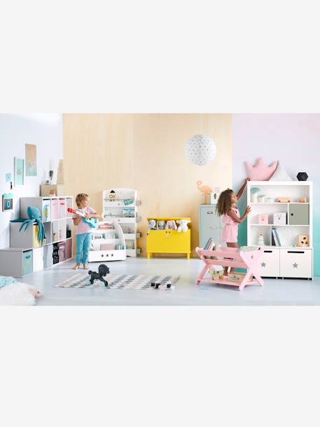 Biblioteca com rodas Sirius Branco/cinza 