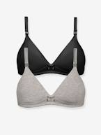 Lote de 2 soutiens de amamentação, acolchoado suave Branco claro liso+Preto 