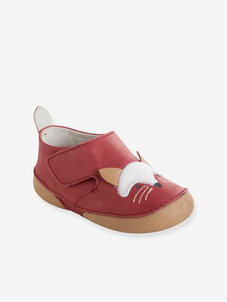 Sapatinhos para bebé em pele suave Vermelho liso 