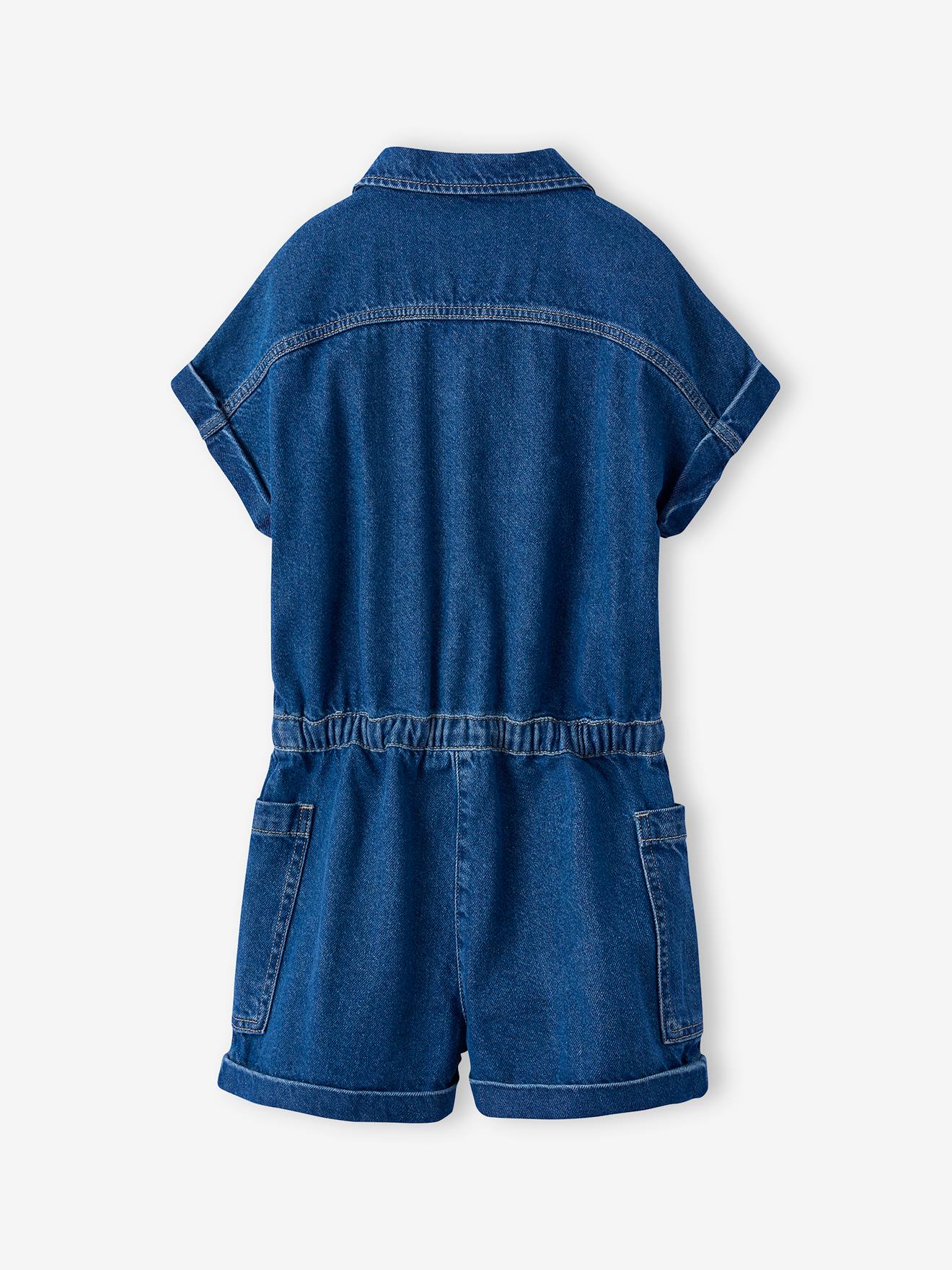 Macacão em ganga para menina, da JONEN azul medio