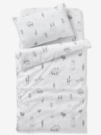 Lençol-capa para bebé, tema Floresta Mágica Branco claro estampado 