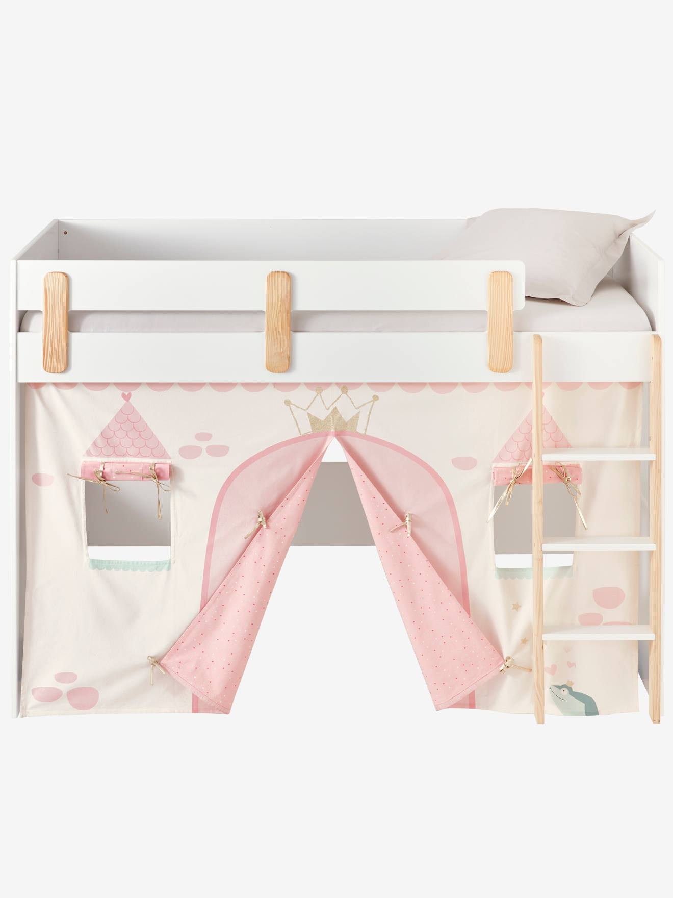 Tenda cama Princesa Fada rosa claro liso com motivo