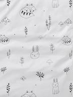 Capa de edredon para bebé, Floresta Mágica Branco claro liso com motivo 