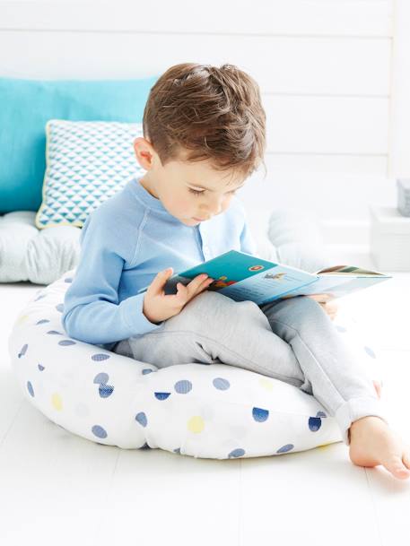 Almofada de amamentação multifunções VERTBAUDET Branco bolinhas+Cinza estrelas+Cinzento 