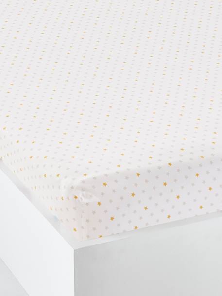 Lençol-capa para bebé, tema Sonhar com as estrelas Branco claro estampado 