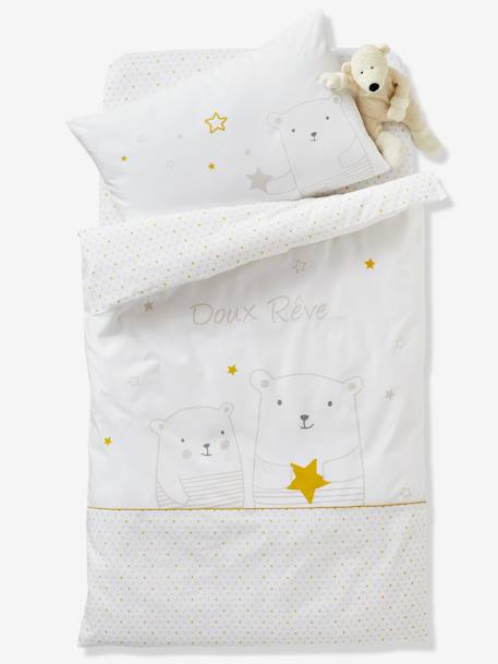 Lençol-capa para bebé, tema Sonhar com as estrelas Branco claro estampado 