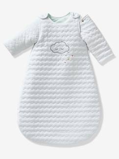 Têxtil-lar e Decoração-Saco de bebé acolchoado com mangas amovíveis, coleção Bio, tema Nuvem e triângulos