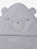 Capa de banho + luva, em algodão bio Cinzento claro liso+Rosa claro liso 