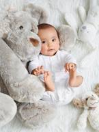 Peluche Coelhinho personalizável e a sua caixa para oferta Branco+Cinzento+Rosa 