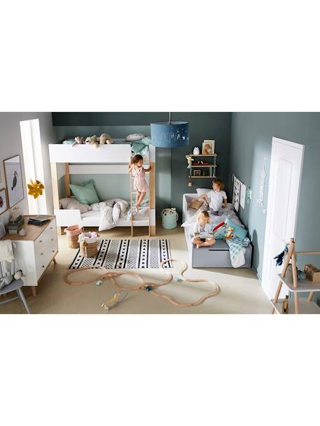 Pista de comboio em madeira e acessórios da quinta Castanho-claro liso com decora 