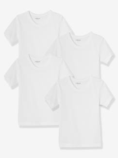 Menino 2-14 anos-Roupa interior-Lote de 4 camisolas de mangas curtas