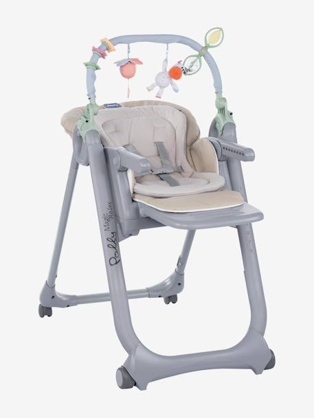 Cadeira alta evolutiva Polly Magic Relax, da CHICCO Bege medio liso+Cinzento medio liso+Vermelho medio liso 