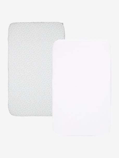 Lote de 2 lençóis-capa para berços evolutivos CHICCO Next2Me Cinzento claro estampado 