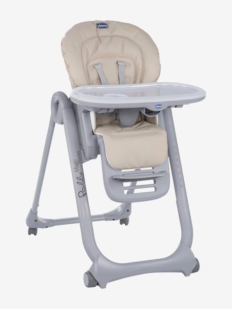 Cadeira alta evolutiva Polly Magic Relax, da CHICCO Bege medio liso+Cinzento medio liso+Vermelho medio liso 
