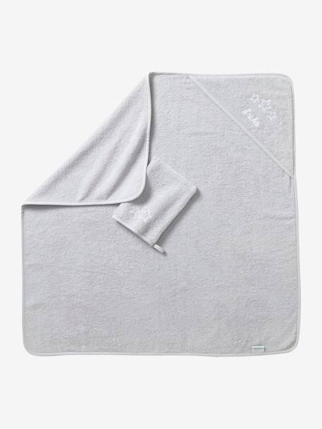 Capa de banho + luva, personalizável Azul escuro liso+Azul medio liso+Bege claro liso+Branco claro liso+Cinzento claro liso+Rosa claro liso+Violeta medio liso 