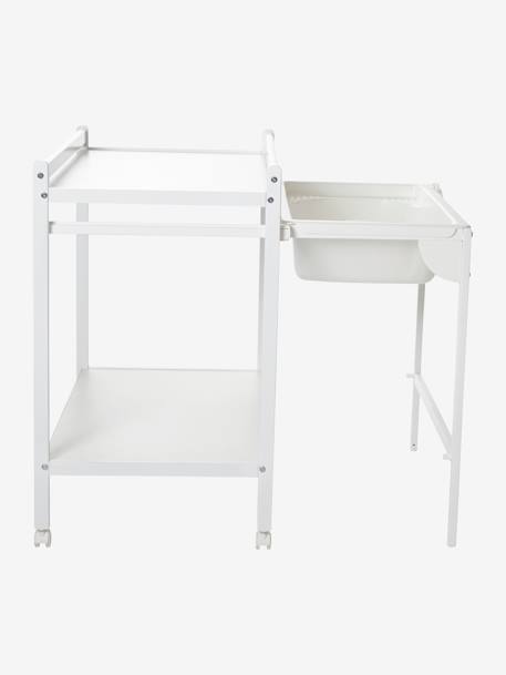 Mesa de mudas com banheira integrada MagicTub VERTBAUDET Branco medio liso+Natural/branco 