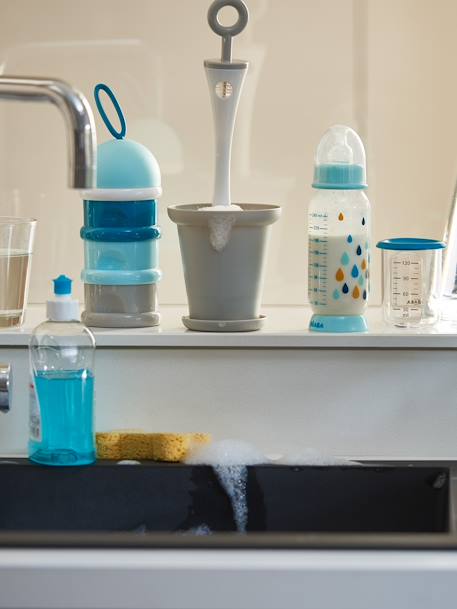 Caixa doseadora de leite, BEABA Azul medio liso+Rosa claro liso+Verde claro bicolor/multicolor 