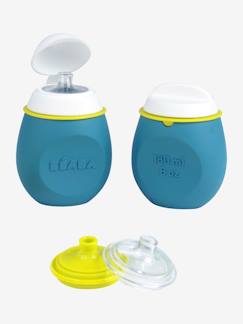 Puericultura-Alimentação Bebé-Robots de cozinha e  acessórios-Lote de frascos para compotas da BEABA, Babysqueez' 2 em 1 + Squeez'portion