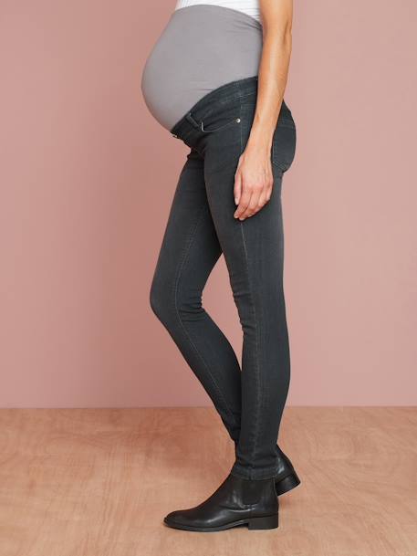 Jeans slim, entrepernas 85 cm, para grávida Ganga black+Ganga brut+Ganga cinza 