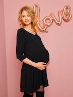 Vestido fluido para grávida, com botões à frente Azul-escuro estampado+Bordeaux+Laranja medio estampado+Preto 