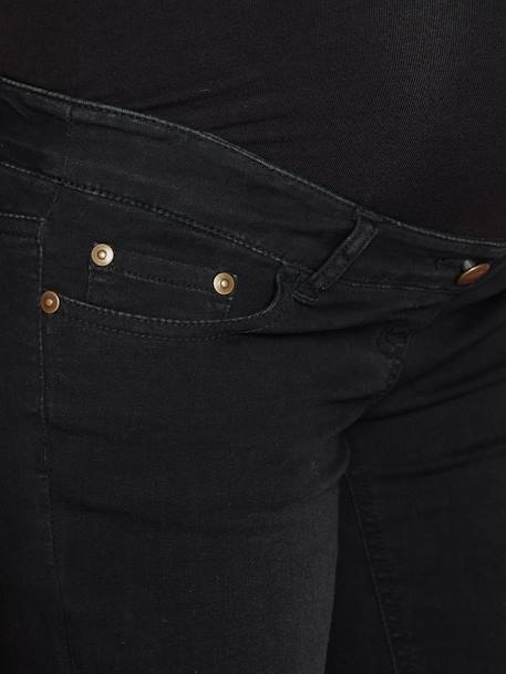 Jeans slim, entrepernas 78 cm, para grávida Ganga cinza+Ganga preta 