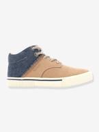 Sapatilhas de cano subido, para menino, Posture da KICKERS® Azul escuro liso+Castanho medio liso 