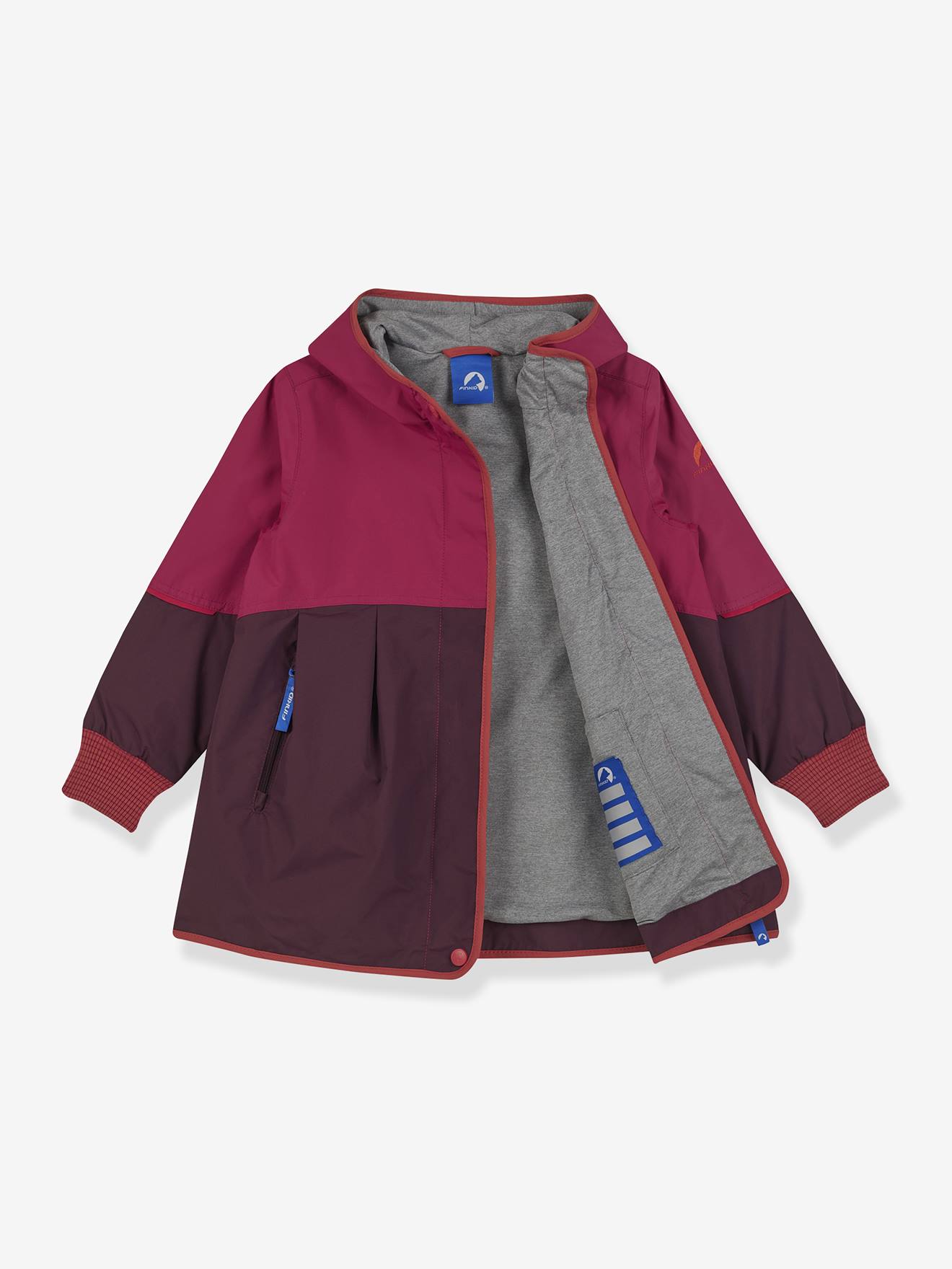 Casaco de meia-estação impermeável para menina AINA MOVE finkid, colorblock rosa-framboesa