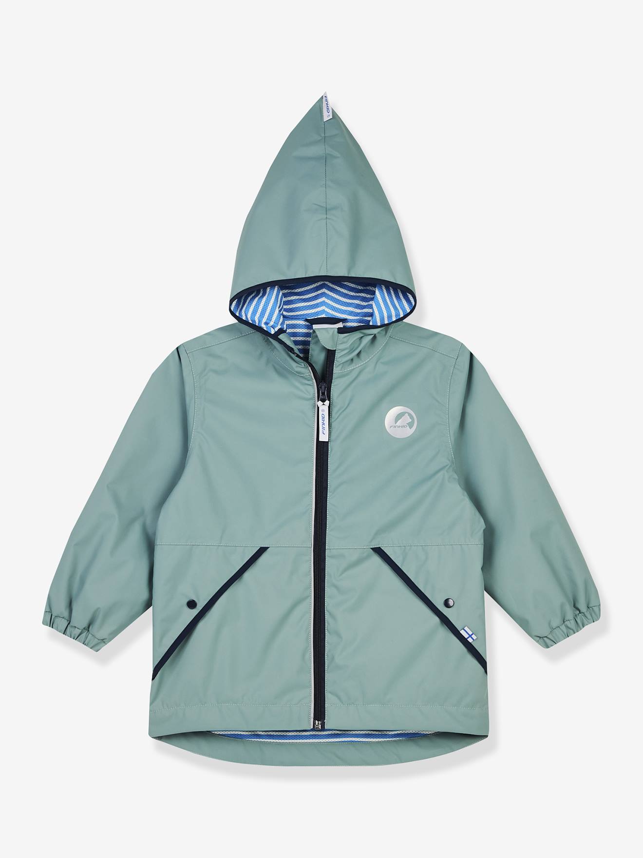 Casaco outdoor para criança PUUSKIAINEN finkid, sistema zip-in azul-turquesa
